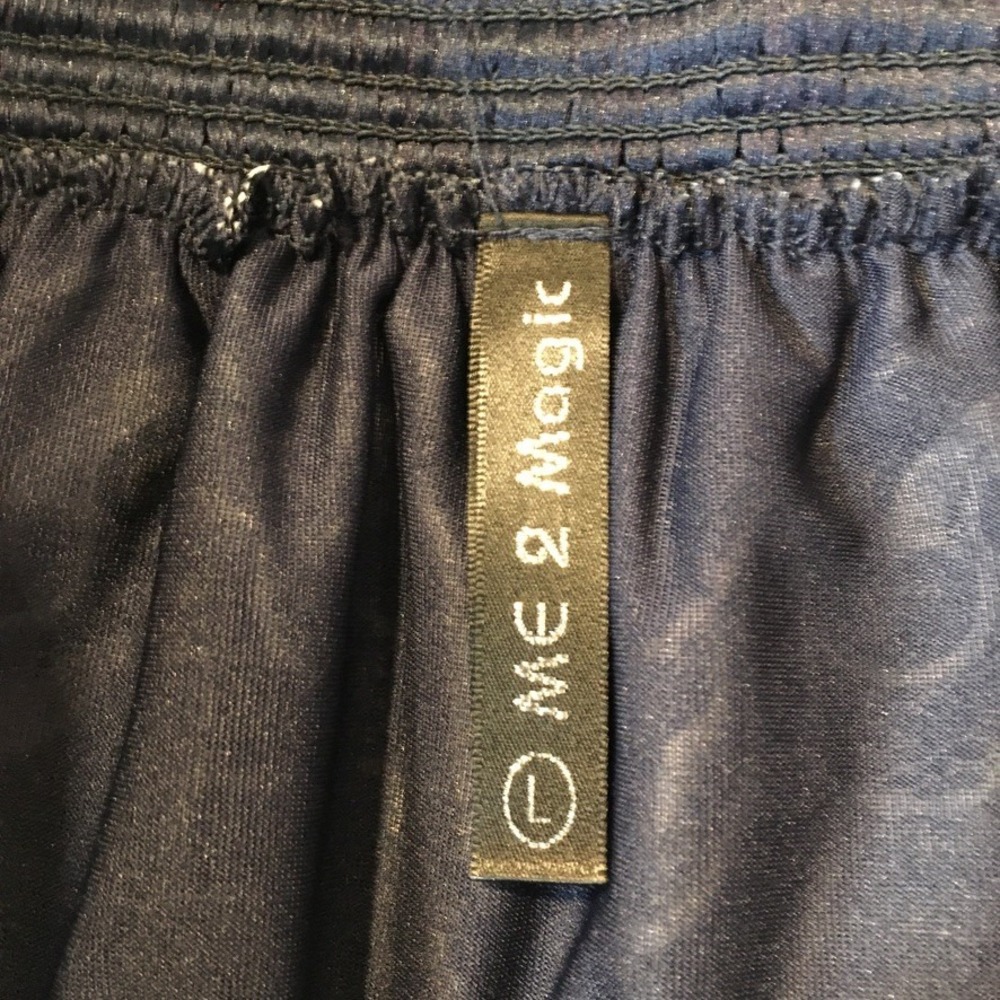 Anthropologie Me 2 Magic Embroidered Midi Skirt Womens L Navy White Boho Long - Picture 6 of 10